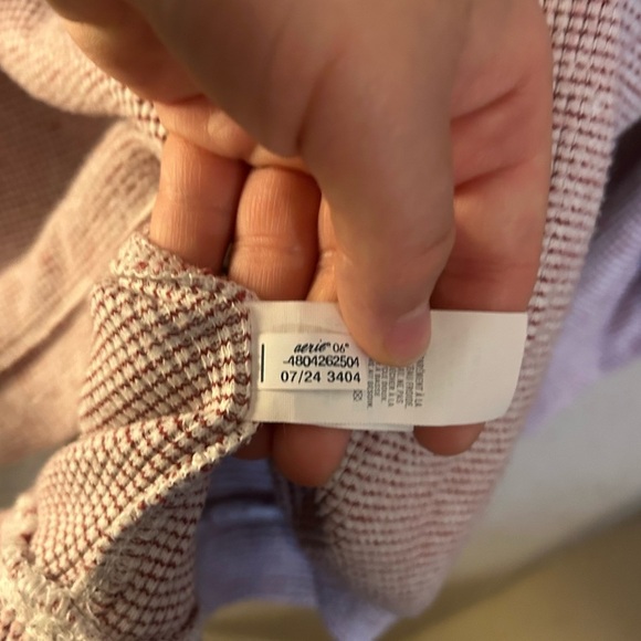 Aerie Women's Large Maroon Soft Oversized Sweatshirt Size XL Waffle Knit Fall - Picture 8 of 12